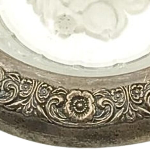 Antique Coasters, Prelude International Sterling Silver Crystal Etched Bowl Set - Picture 3 of 7